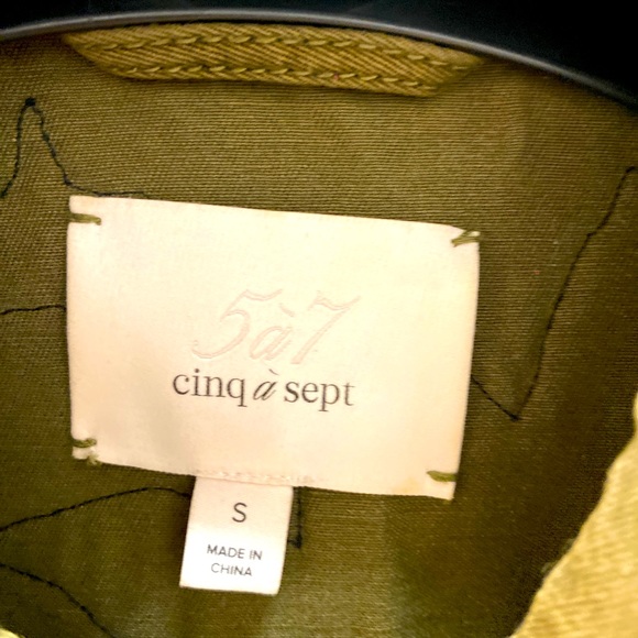CINQ A SEPT MILITARY JACKET 💚 S - Picture 3 of 11